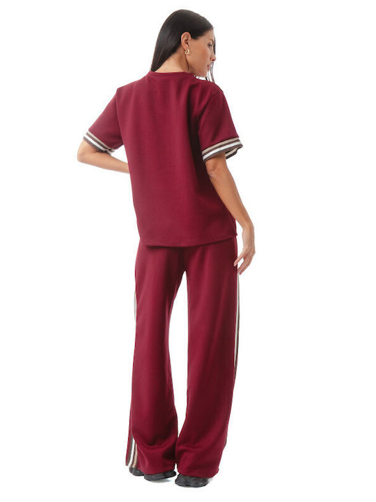 Burgundy Sweatpants Set