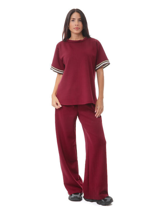 Burgundy Sweatpants Set