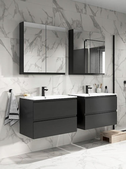 Cersanit Badezimmerschrank 59.4x14.1x80cm Grau