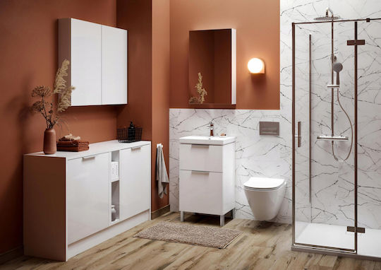 Cersanit Badezimmerschrank 59,4x14x80cm Weiß