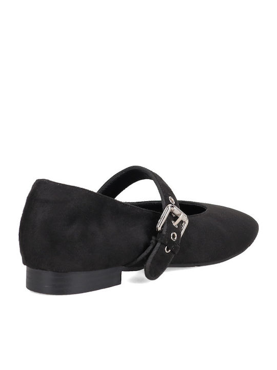 Suede Γυναικείες Μπαλαρίνες Μαύρες