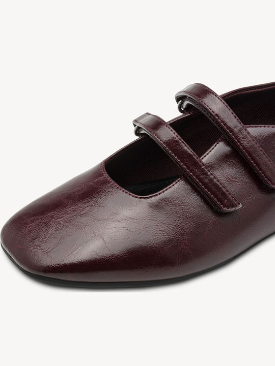 Pantofi balerini pentru femei Burgundy