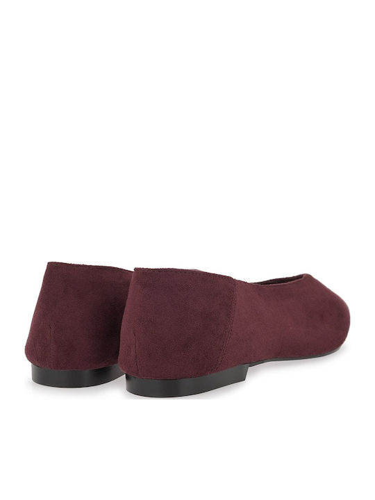 Pantofi balerini pentru femei Burgundy