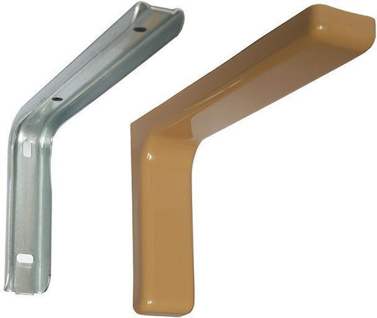 Malys Group Heavy-Duty Metal Shelf Brackets In Brown Colour 240x144mm 2 Pieces
