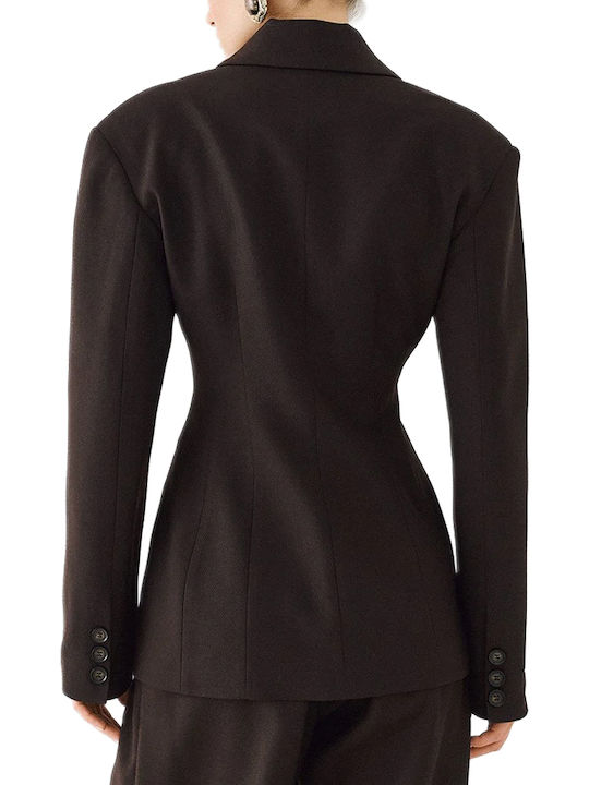 Access Long Women's Waisted Brown Blazer