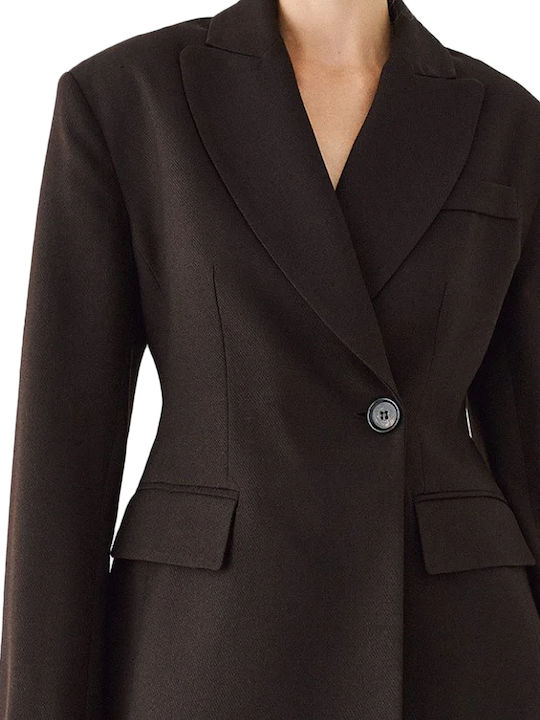 Access Long Women's Waisted Brown Blazer