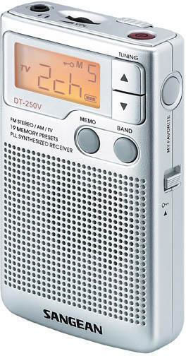 Sangean Radio de buzunar Sangean cu baterie albă