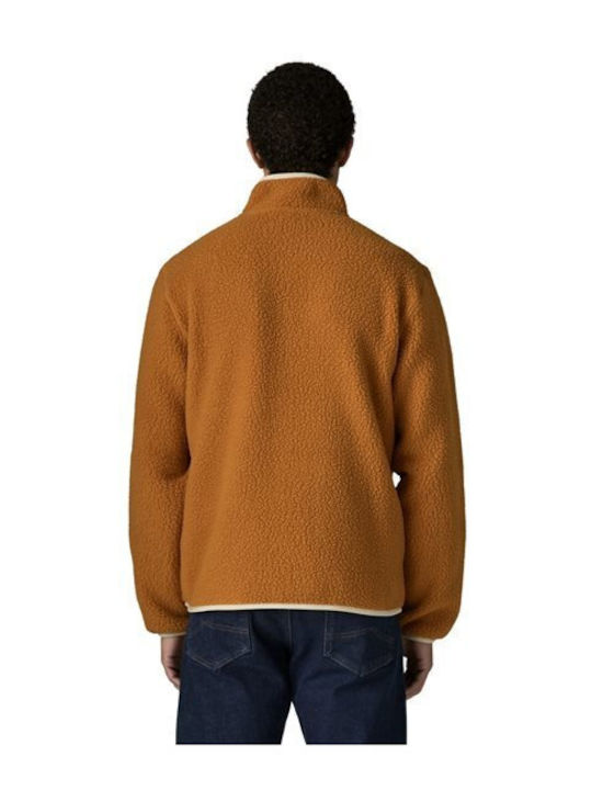 Retro Pile Herren Fleecejacke Braun