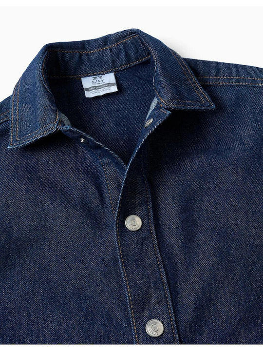 Kinderhemd Langärmelig Denim Dunkelblau