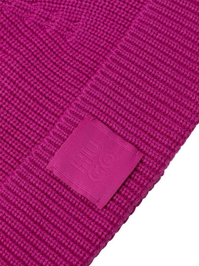 Beanie Damen Strickmütze in Fuchsie Farbe