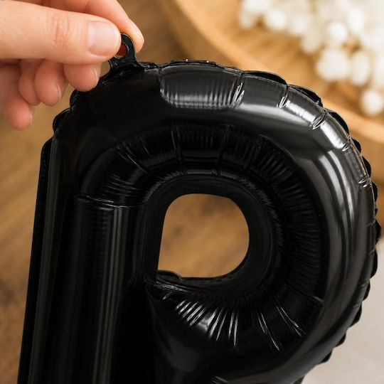 Set 4 Balloons Letters A with Name Foil Black 40cm