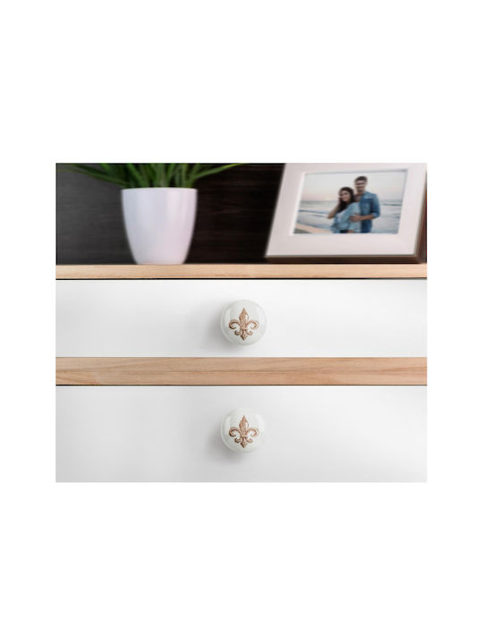 Domoletti Πόμολο Επίπλου από Μέταλλο White Φ40mm Domoletti Πόμολο Επίπλου από Μέταλλο White Φ40mm