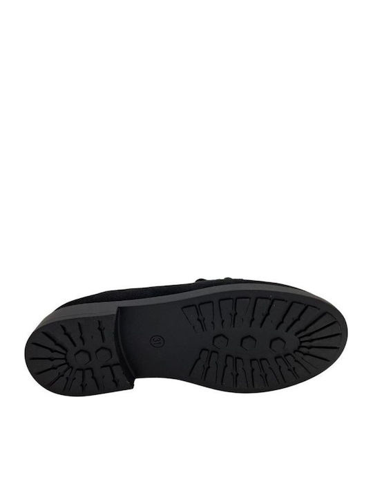 Kids Ballerinas With Hoop & Loop Closure Fabric Black