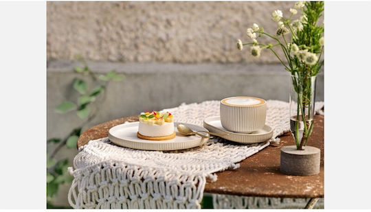 Playground Serving Bowl for Dip Round Ceramic White