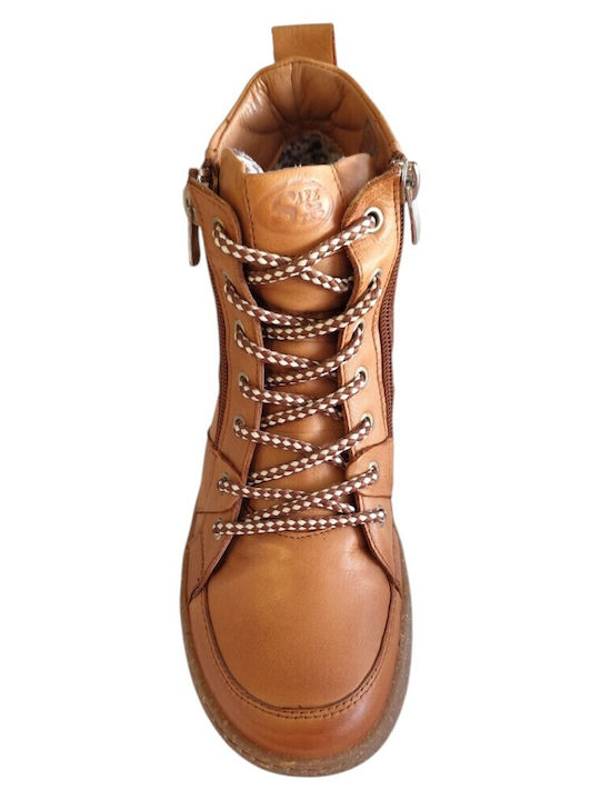 Leder Damen Stiefeletten Weiß
