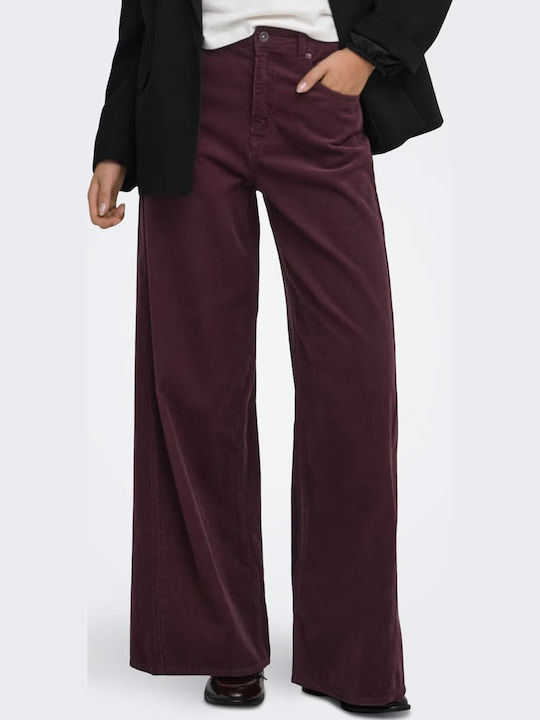 Only Women's Fabric Trousers Brown