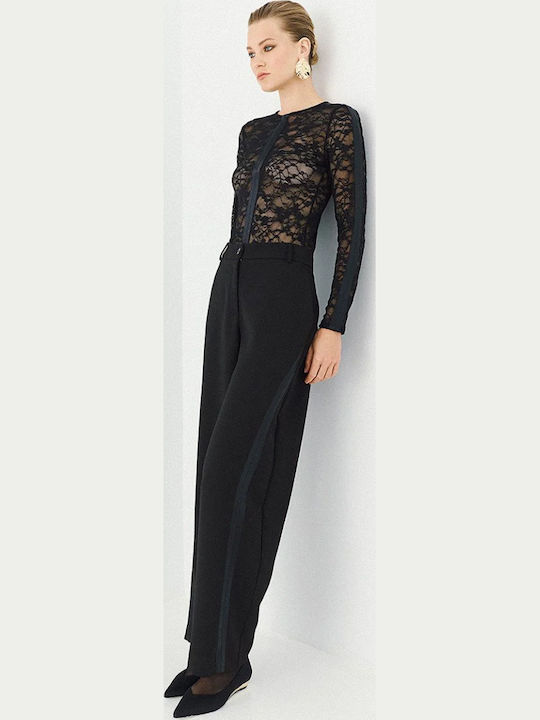 Access Fashion Дамско Боди с Дълъг Ръкав с Дантела Черно 64-2088-609-black