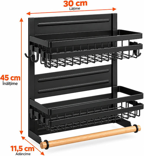 Bucătărie Hangers Metalică 45x30x11.5εκ. Neagră