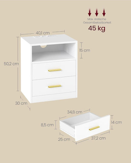 Ξύλινο Λευκό 40.1x30x50.2cm Ξύλινο Λευκό 40.1x30x50.2cm