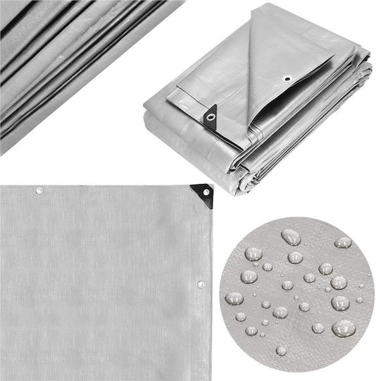 Round Waterproof Tarpaulin 210gr/m² with Diameter 2m Heavy Duty Grey