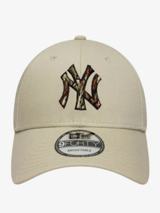 New Era New York Yankees Mlb Outline Camo Crem 9forty Cap