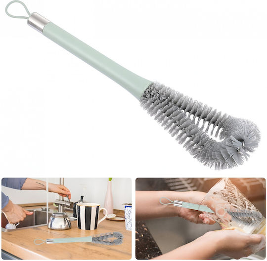 Perie de Curățare pentru Sticle și Biberoane Flippy cu Mâner Lung pentru Uz Casnic din Silicon Ergonomic 3.9x5.4x38.5cm Verde
