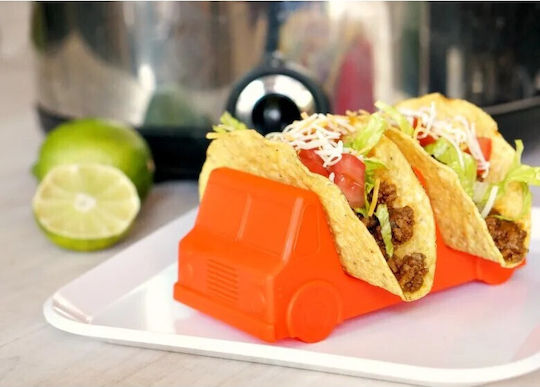 Taco Holder Flippy Bus Model 14 X 7.5 X 6.5 Cm Made Pp Orange