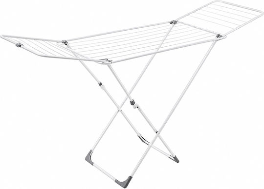 Songmics Uscător de Rufe Pliabil de Pardoseală Inox cu Lungimea Suportului de Uscare a Hainelor 18m