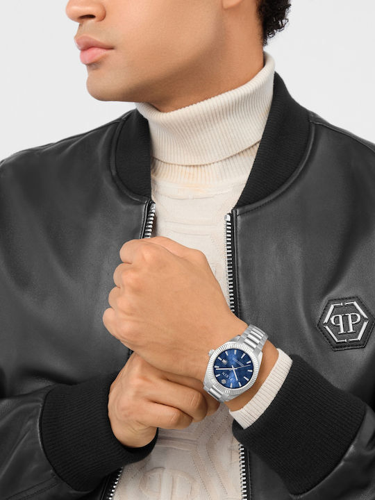 Philipp Plein Superlative Men's Battery Watch with Silver Steel Bracelet Philipp Plein Superlative Men's Battery Watch with Silver Steel Bracelet