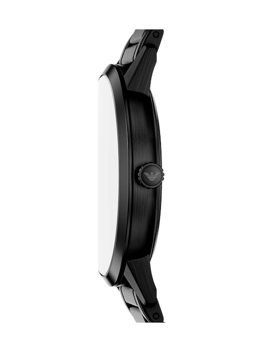 Emporio Armani Ruggero Мъжки Часовник 43mm На Батерия с Черна Стоманена Браслет