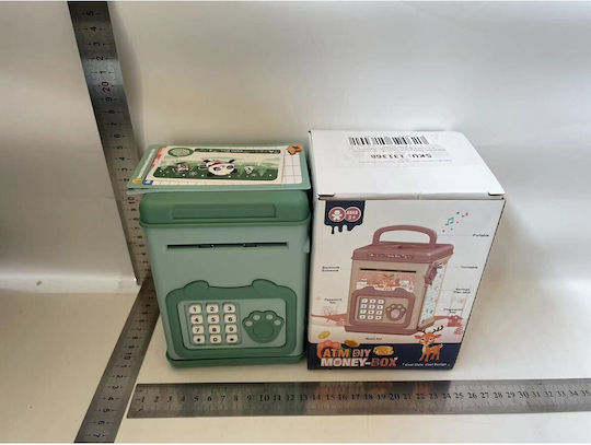 Cutie de Bani Flippy Smart Box Economii Cutie de Bani Efecte Sonore Tip ATM Amprentă Parolă Plastic 20 X 13.5 X 11.5 Cm Verde
