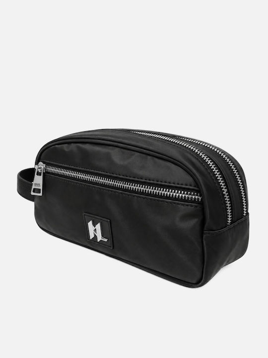 Karl Lagerfeld Herren Monogram Logo Kulturbeutel Schwarz Kl-washbag 805923-564114