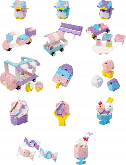 Laq Educational Building Blocks Sweet Collection Ice Cream Wagon Construction Set Moving Parts & Transparent Components