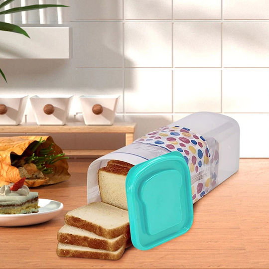 Cutie de pâine cu capac din plastic albastră 34x13x13cm