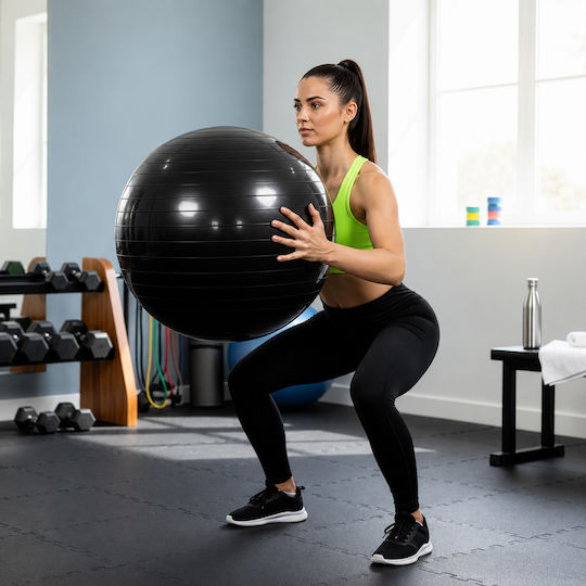 Μπάλα Pilates 1.1kg σε Μαύρο Χρώμα