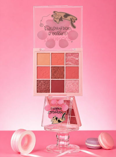 Kevin&Coco Paletă cu Fard de Pleoape Matifiant în Formă Solidă Beige cu Nuanțe Peach Pink