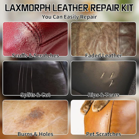 Kit de reparare piele și vinil pastă lichidă pentru restaurare canapele scaune auto jachete repară zgârieturi găuri crăpături uscare rapidă fără căldură pachet complet maro