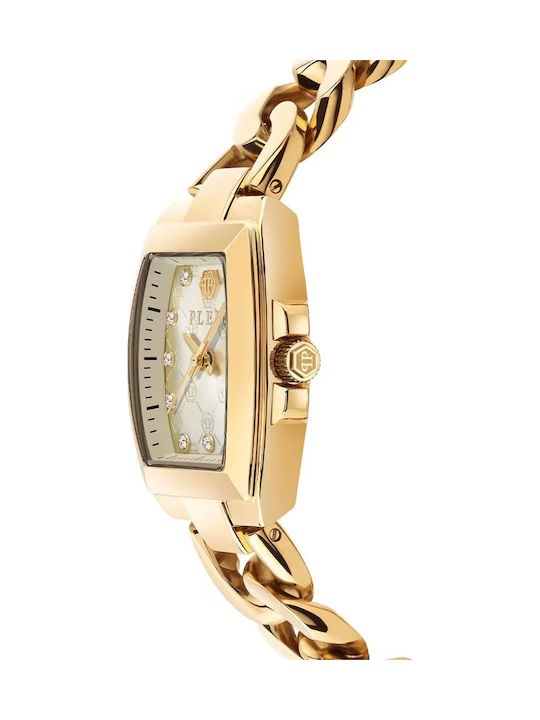 Philipp Plein Damenuhr 30mm Batterie mit Gold Rostfreier Stahl Armband Philipp Plein Damenuhr 30mm Batterie mit Gold Rostfreier Stahl Armband