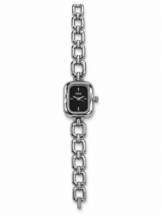 Ieke Damenuhr Batterie mit Metallarmband Silber/Schwarz IEKE-Uhr-Silber-Schwarz-Link-001 Ieke Damenuhr Batterie mit Metallarmband Silber/Schwarz IEKE-Uhr-Silber-Schwarz-Link-001