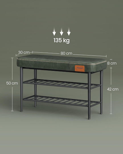 Mobilier Hol cu Suport pentru Pantofi și Bancă Green 80x30x50cm