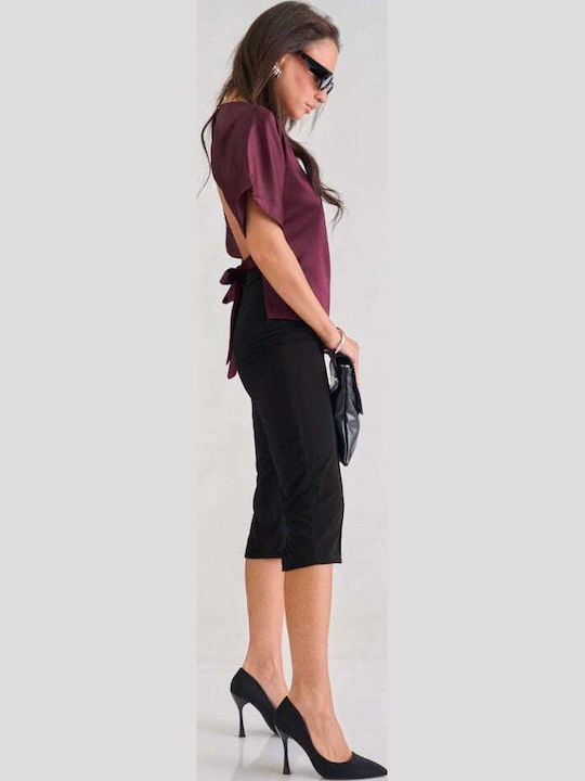 Women's Fabric Capri Trousers Black