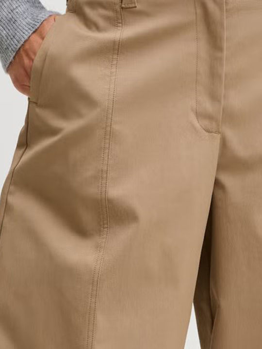 Damen Stoffhose in Baggy Bein Stil Petrified Oak