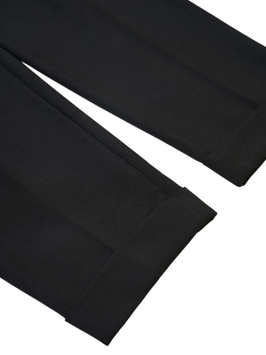 Damen Stoffhose in Gerade Bein Stil Schwarz