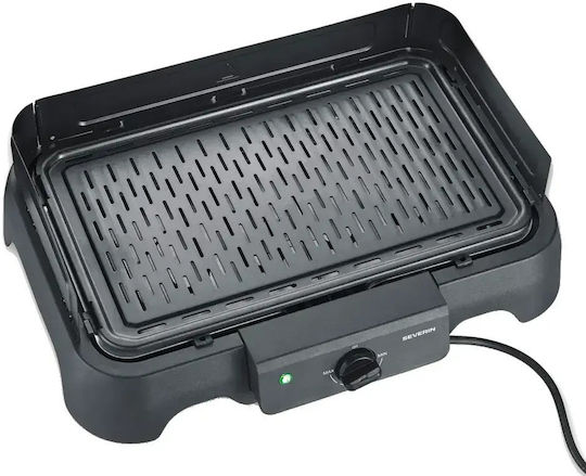Severin Tabletop Electric Aluminium Grooved Plate Grill 2000W with Adjustable Thermostat 38x22cm