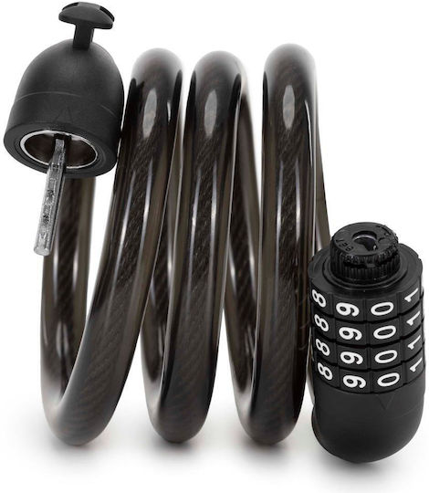 Bicycle Anti-theft Lock Metal Cable Combination Lock Frame Mount Holder 95 Cm Black