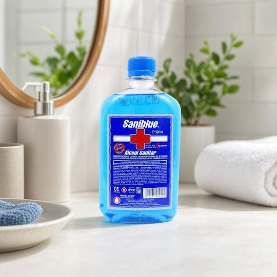 Saniblue Alcohol Sanitizer Lichid Antiseptic de Mâini 500ml