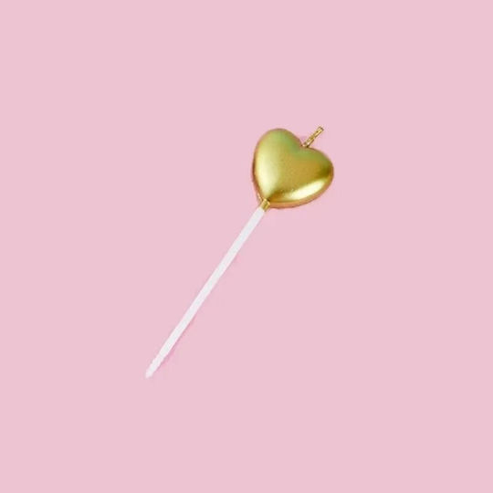 Cake Kerze Flippy Herz Modell Party 8.5 X 3 Cm Gold