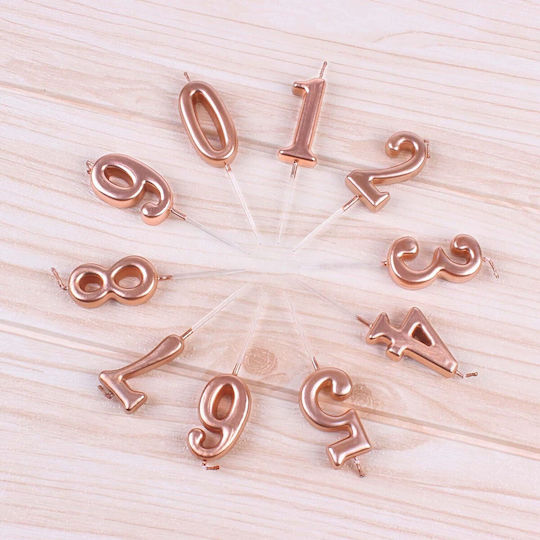Lumânare De Tort Flippy Număr 7 Design Petrecere 4.5 X 2.5 Cm Parafină Rose Gold