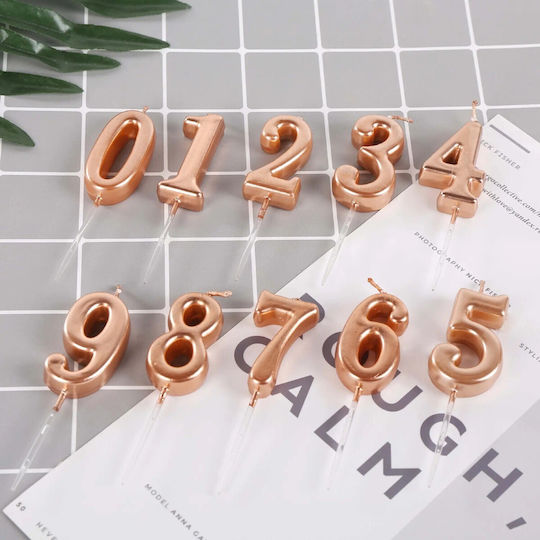 Lumânare De Tort Flippy Număr 7 Design Petrecere 4.5 X 2.5 Cm Parafină Rose Gold
