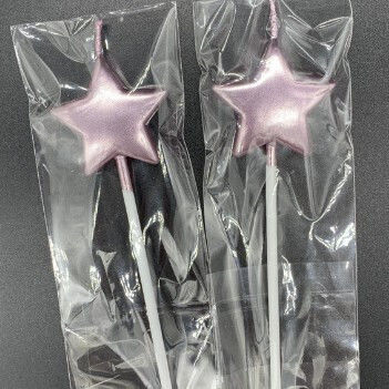 Cake Kerze Flippy Stern Modell Party 8.5 x 3.2 cm Rosa Gold